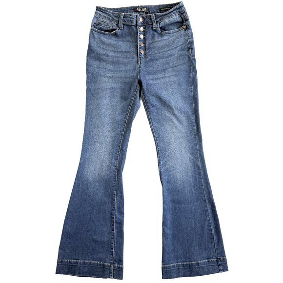 Judy Blue Denim - JUDY BLUE  Blue Denim Jeans Trouser Flare Y2K Style Boho 11/300 5 button Fly